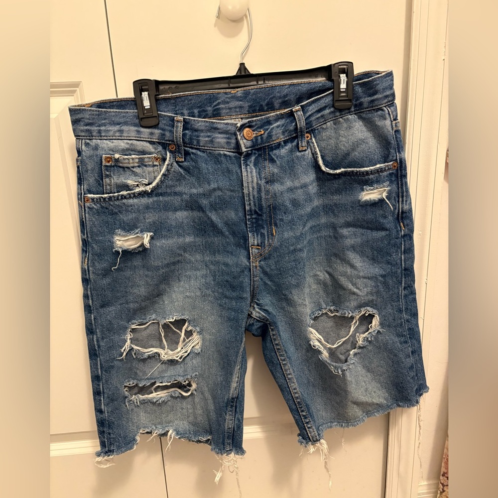 Distressed Denim Shorts